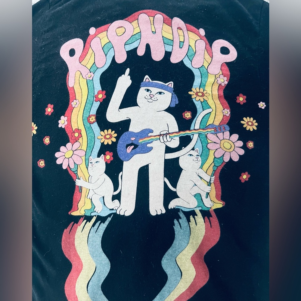 Rip n Dip Lord Nermal rainbow t shirt size xs